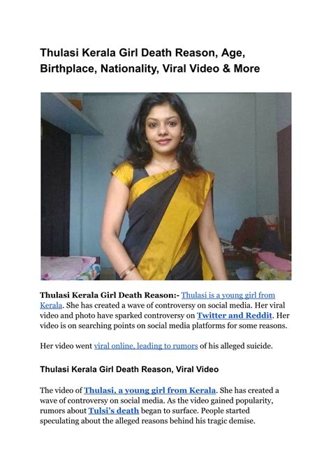 thulasi kerala death reason